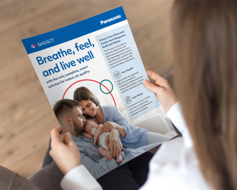 Woman reading flyer